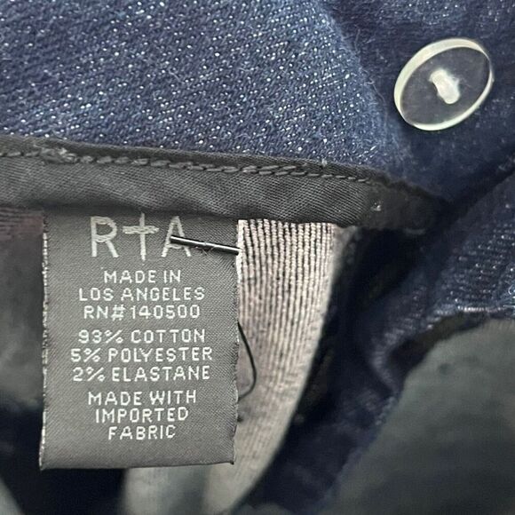 RTA Madison Skinny Jeans Superior Blue Women’s Size 24 Zip Hem Stretch Denim - Picture 12 of 13